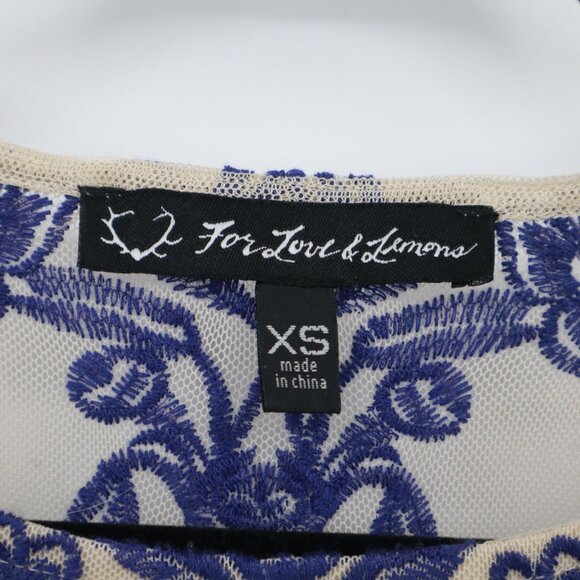 For Love & Lemons Temecula Mini Dress Womens XS Blue Boho Festival Feminine - Picture 2 of 16